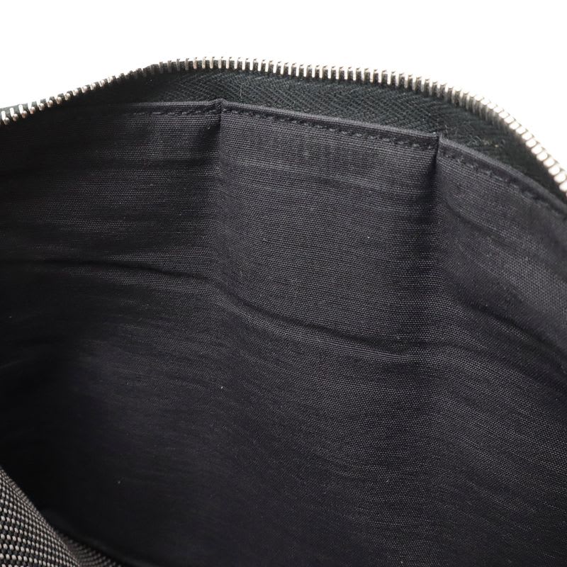 Hermes Her Line Perth GM Round Zipper Long Wallet Passport Case Canvas Gray