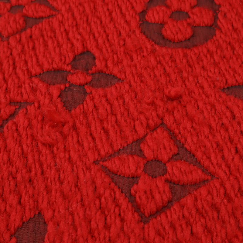 Louis Vuitton Echarpe Logomania Muffler 94% Wool 6% Silk Ruby Red Scarf