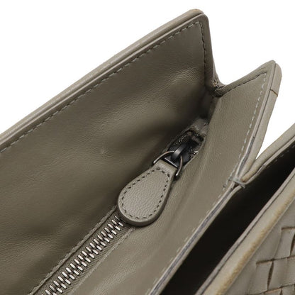 Bottega Veneta Intrecciato Handbag 2-Way Shoulder Bag Leather Khaki