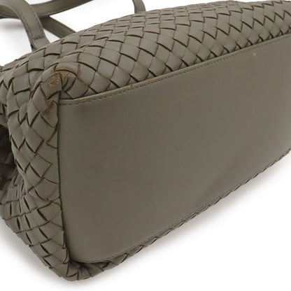 Bottega Veneta Intrecciato Handbag 2-Way Shoulder Bag Leather Khaki