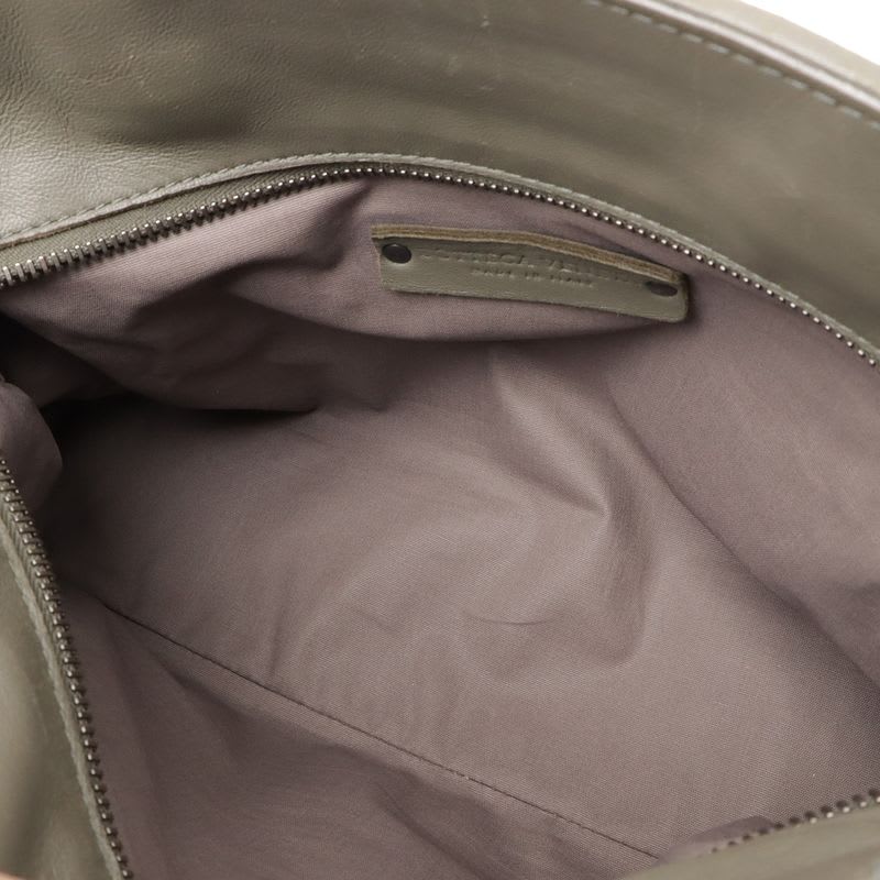 Bottega Veneta Intrecciato Handbag 2-Way Shoulder Bag Leather Khaki