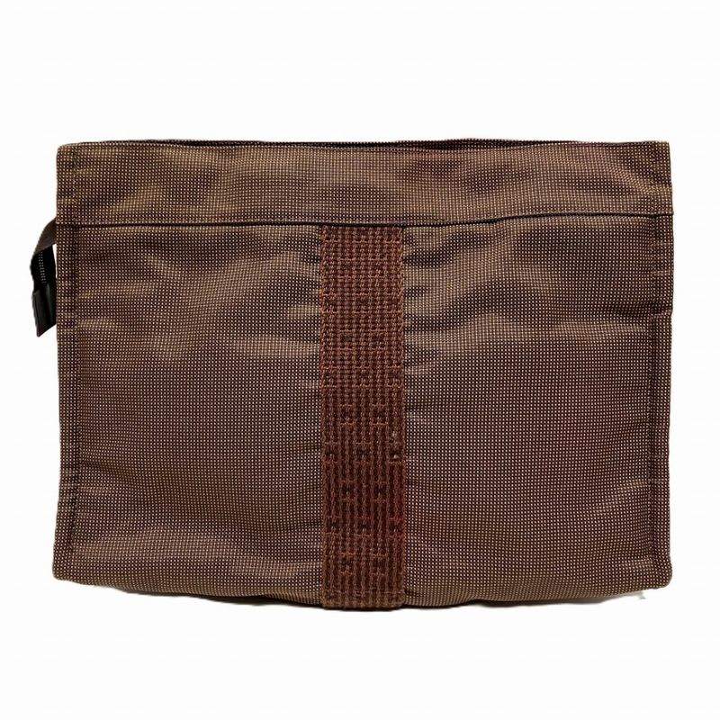 Hermes Pouch MM Her Line Clutch Bag Canvas Nylon Unisex