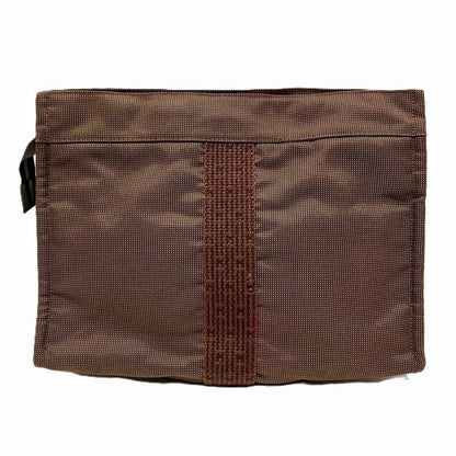 Hermes Pouch MM Her Line Clutch Bag Canvas Nylon Unisex