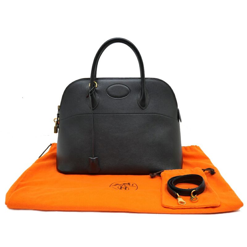 Hermes Bolide 35 Vo-galiba- Black Gold Hardware V Engraved Handbag