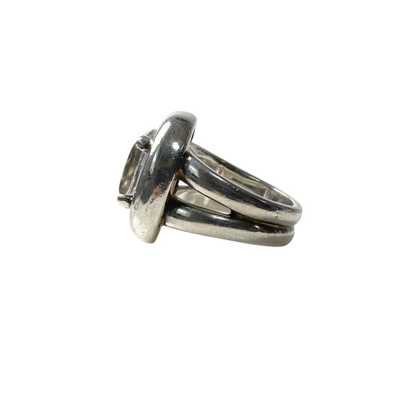 Hermes Women's Gaucho White Pearl Ring 925 Silver Size Approx 12 Size