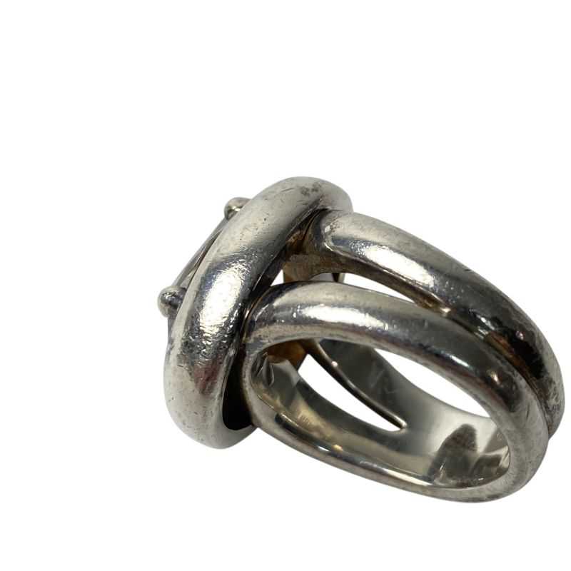 Hermes Women's Gaucho White Pearl Ring 925 Silver Size Approx 12 Size