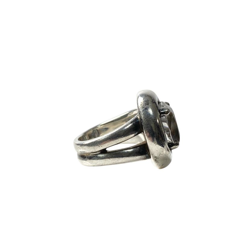 Hermes Women's Gaucho White Pearl Ring 925 Silver Size Approx 12 Size