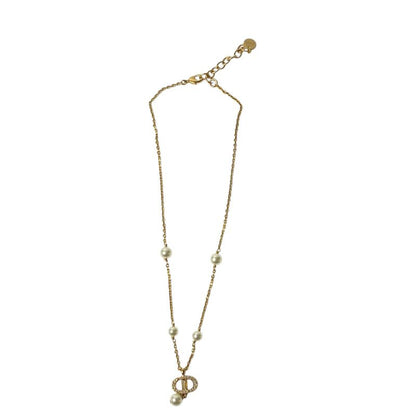 Dior Women's CD Logo Necklace Fake Pearl