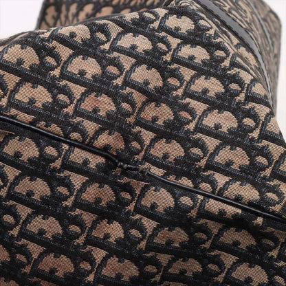 Christian Dior Trotter Leather Canvas Boston Bag Business Travel Tote Navy