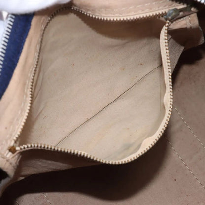 Christian Dior Trotter Leather Canvas Boston Bag Business Travel Tote Navy