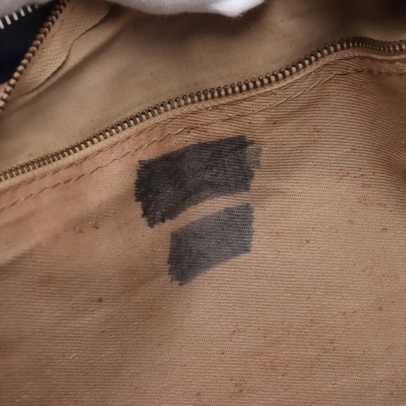 Christian Dior Trotter Leather Canvas Boston Bag Business Travel Tote Navy