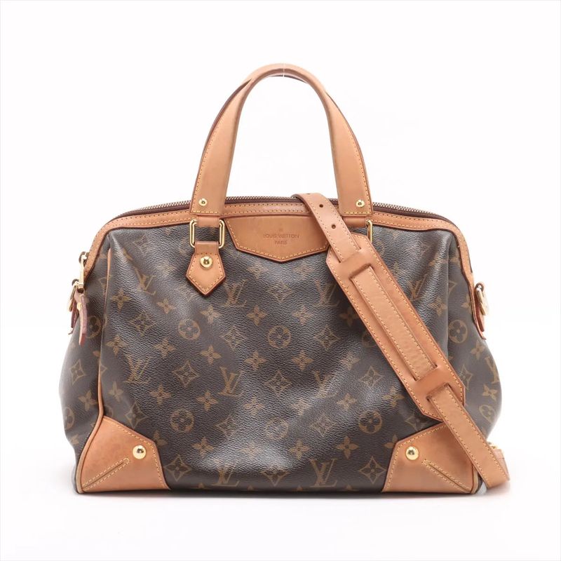 Louis Vuitton Monogram Retiro GM M40324 Leather 2WAY Handbag Tote Shoulder