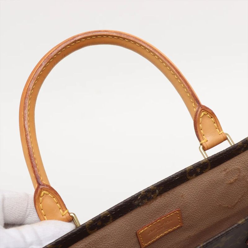 Louis Vuitton Monogram Sac Plastic M51140 Leather Tote Bag Shoulder Business