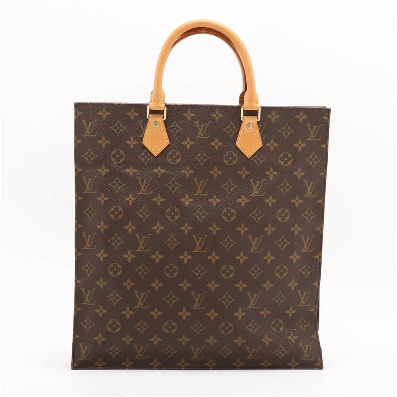 Louis Vuitton Monogram Sac Plastic M51140 Leather Tote Bag Shoulder Business