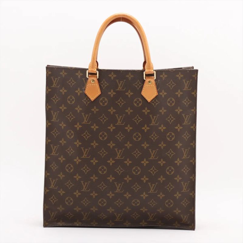 Louis Vuitton Monogram Sac Plastic M51140 Leather Tote Bag Business Commuter A4