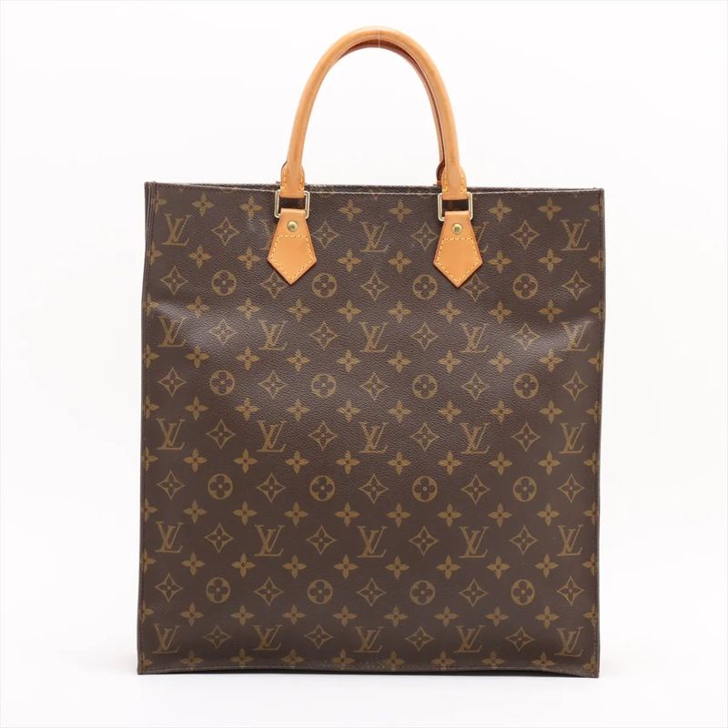 Louis Vuitton Monogram Sac Plastic M51140 Leather Tote Bag Business Commuter A4