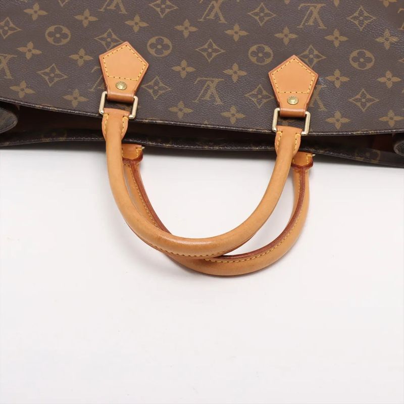 Louis Vuitton Monogram Sac Plastic M51140 Leather Tote Bag Business Commuter A4