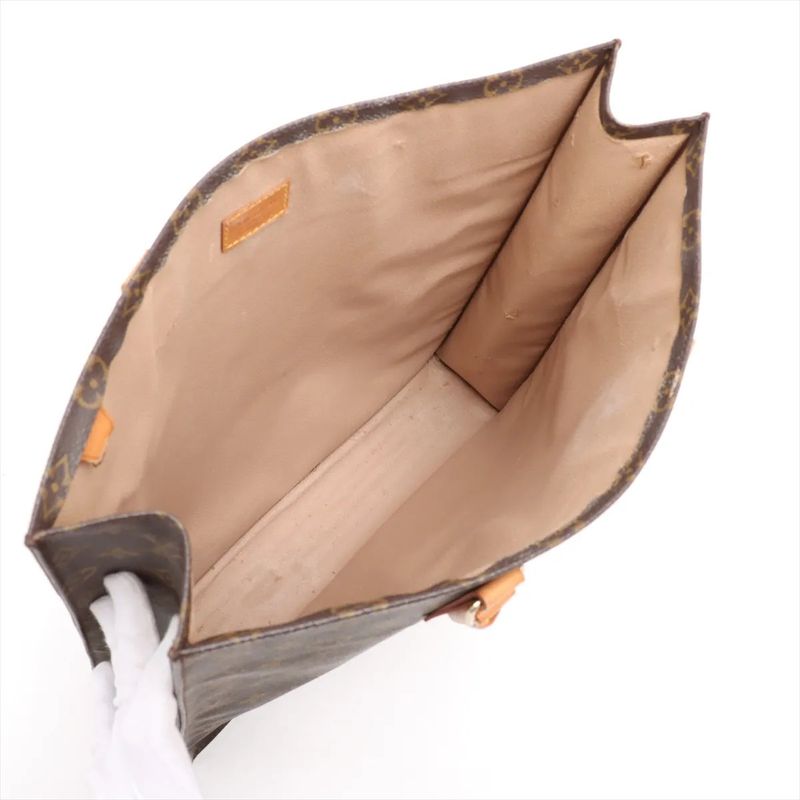 Louis Vuitton Monogram Sac Plastic M51140 Leather Tote Bag Business Commuter A4