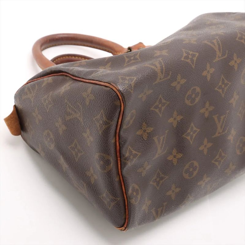Louis Vuitton Monogram Speedy 25 M41528 Leather Handbag Tote Genuine Leather