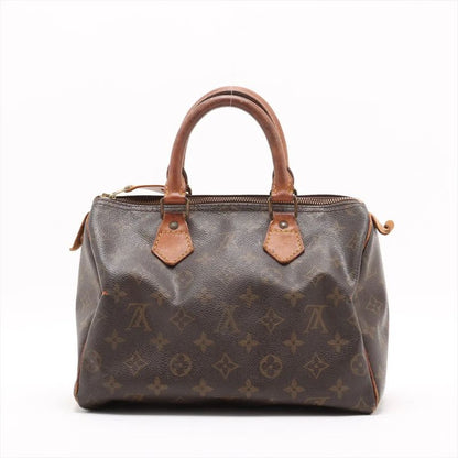 Louis Vuitton Monogram Speedy 25 M41528 Leather Handbag Tote Genuine Leather