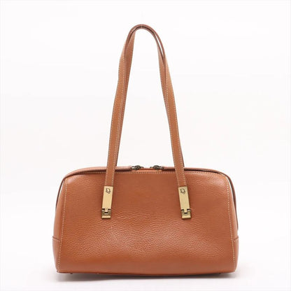 Christian Dior Leather Shoulder Bag Shoulder Tote Hand Genuine Leather Brown
