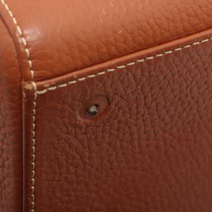 Christian Dior Leather Shoulder Bag Shoulder Tote Hand Genuine Leather Brown