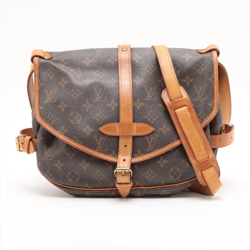 Louis Vuitton Monogram Saumur 30 M42256 Leather Shoulder Bag Crossbody Messenger