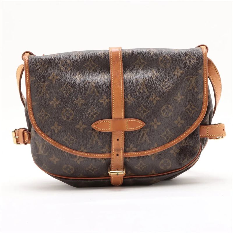 Louis Vuitton Monogram Saumur 30 M42256 Leather Shoulder Bag Crossbody Messenger