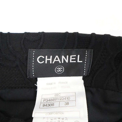 Chanel 2009ss Camellia Flower Design Skirt P34889v23410 Black 38