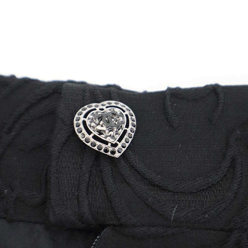 Chanel 2009ss Camellia Flower Design Skirt P34889v23410 Black 38