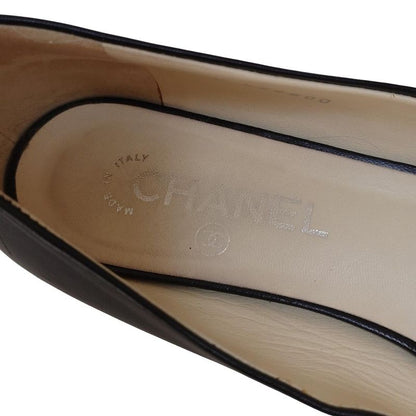 Chanel Flat Shoes 39 C Women's - G29800 Black Chain Open Toe Outsole Reupholster