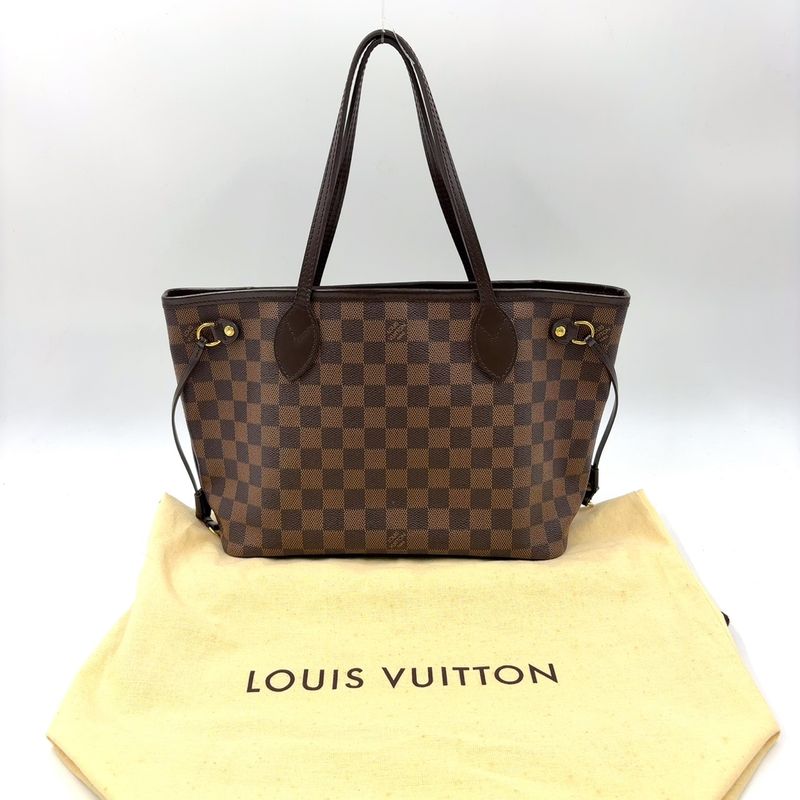 Louis Vuitton Neverfull PM Damier Ebene Damier Ebene Leather × PVC Brown Tote