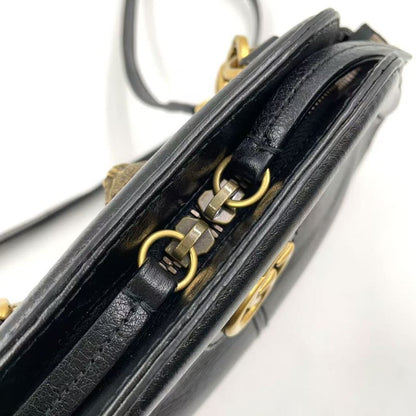 Gucci Liber Taiga - Cat Head Ggmarmont Leather Black Shoulder Bag Gold 524620