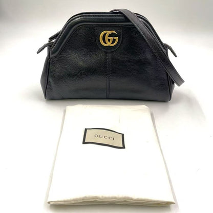 Gucci Liber Taiga - Cat Head Ggmarmont Leather Black Shoulder Bag Gold 524620