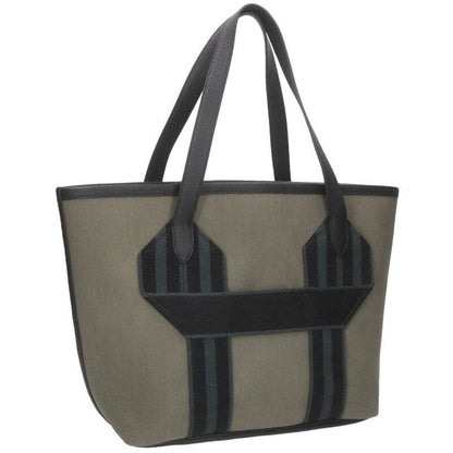 Hermes Pursangle MM W Engraved Leather Canvas Tote Bag Men's