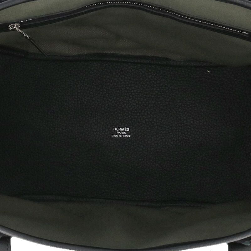 Hermes Pursangle MM W Engraved Leather Canvas Tote Bag Men's