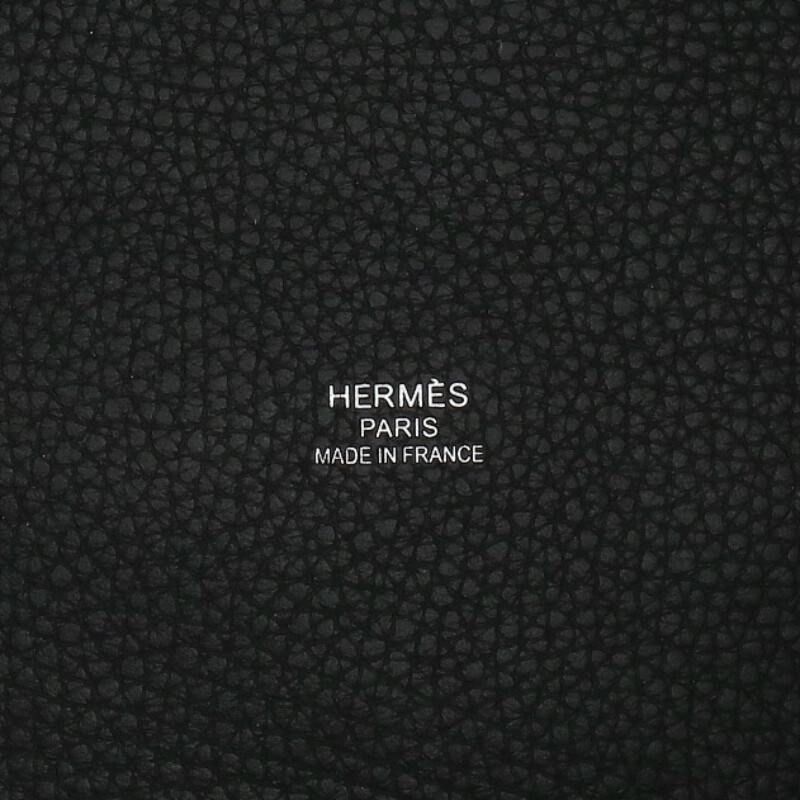 Hermes Pursangle MM W Engraved Leather Canvas Tote Bag Men's