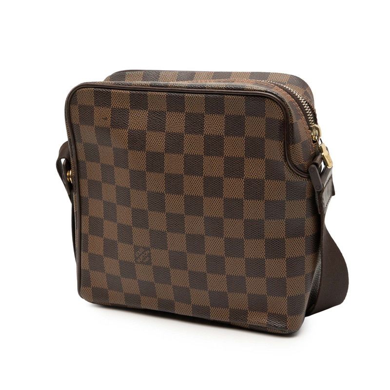 Louis Vuitton Damier Olaf PM Crossbody Shoulder Bag N41442 Brown PVC Leather