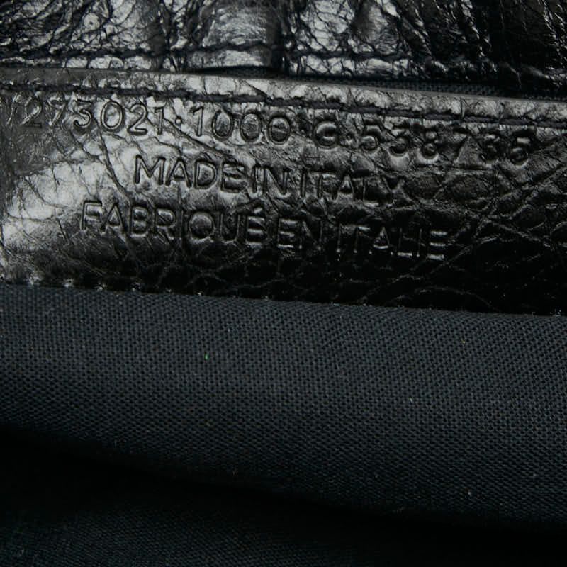 Balenciaga Classic Clip M Clutch Bag Pouch Black Leather Women's