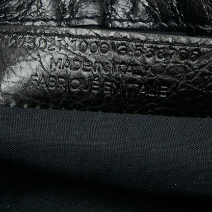 Balenciaga Classic Clip M Clutch Bag Pouch Black Leather Women's