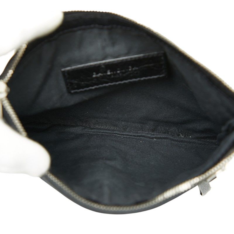 Balenciaga Classic Clip M Clutch Bag Pouch Black Leather Women's