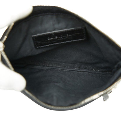 Balenciaga Classic Clip M Clutch Bag Pouch Black Leather Women's