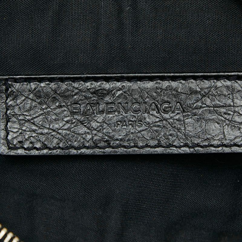 Balenciaga Classic Clip M Clutch Bag Pouch Black Leather Women's