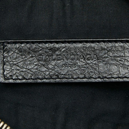 Balenciaga Classic Clip M Clutch Bag Pouch Black Leather Women's