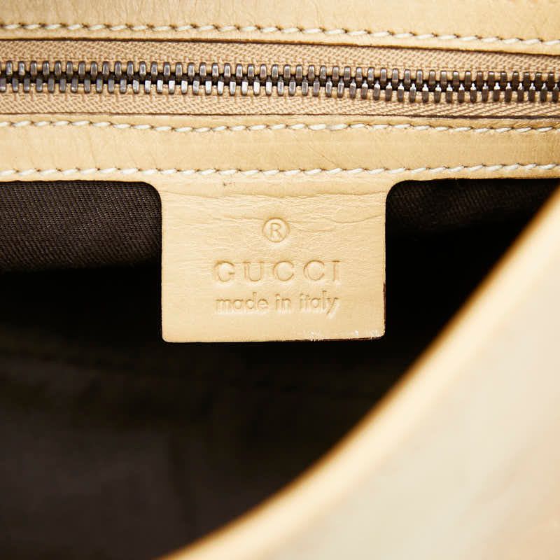 Gucci Interlocking G One Shoulder Bag Beige Leather Women's