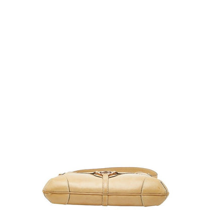 Gucci Interlocking G One Shoulder Bag Beige Leather Women's