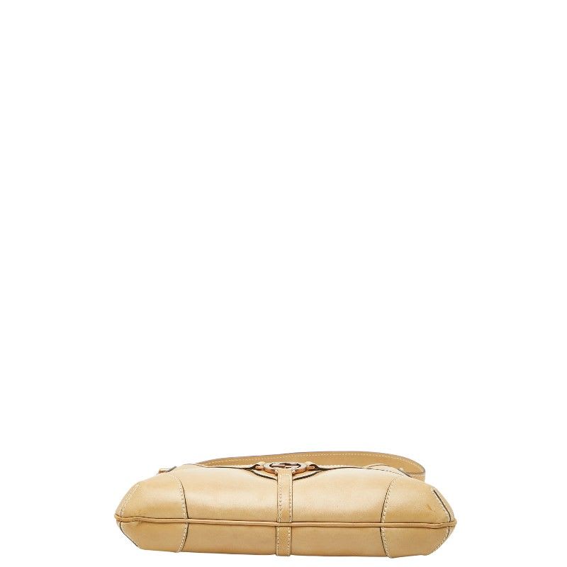 Gucci Interlocking G One Shoulder Bag Beige Leather Women's