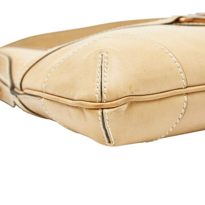 Gucci Interlocking G One Shoulder Bag Beige Leather Women's