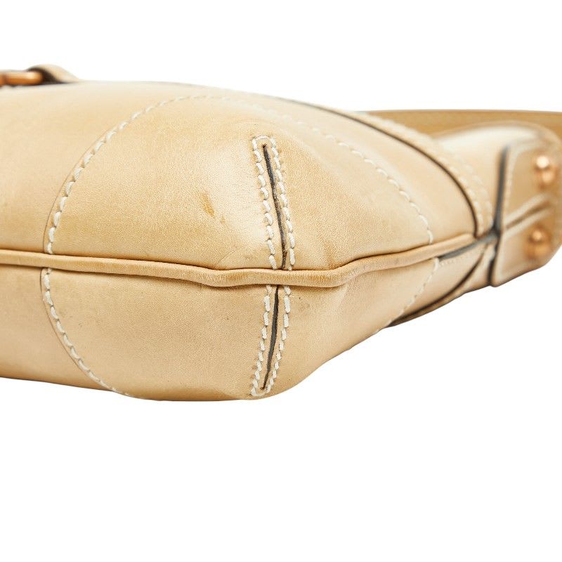 Gucci Interlocking G One Shoulder Bag Beige Leather Women's