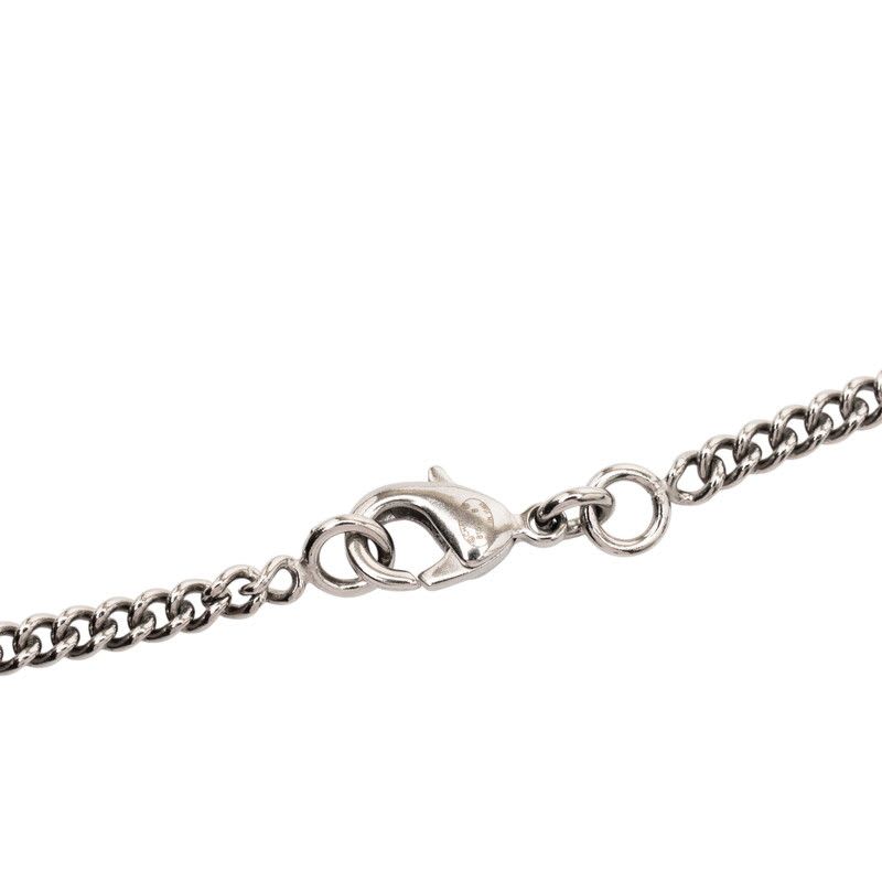Chanel Cocomark Pendant Necklace Silver Metal